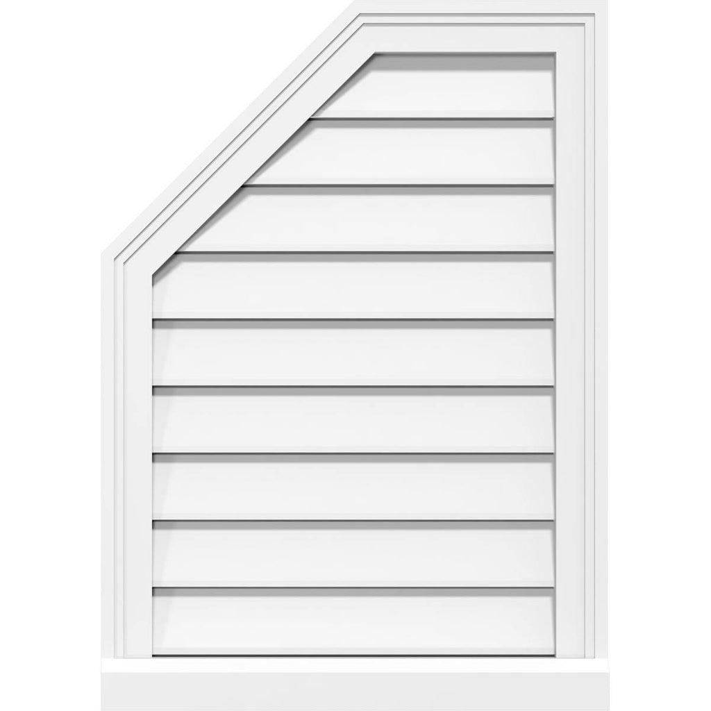 20x22W x 40x22H Octagonal Surface Mount PVC Gable Vent with Brickmould Y6054