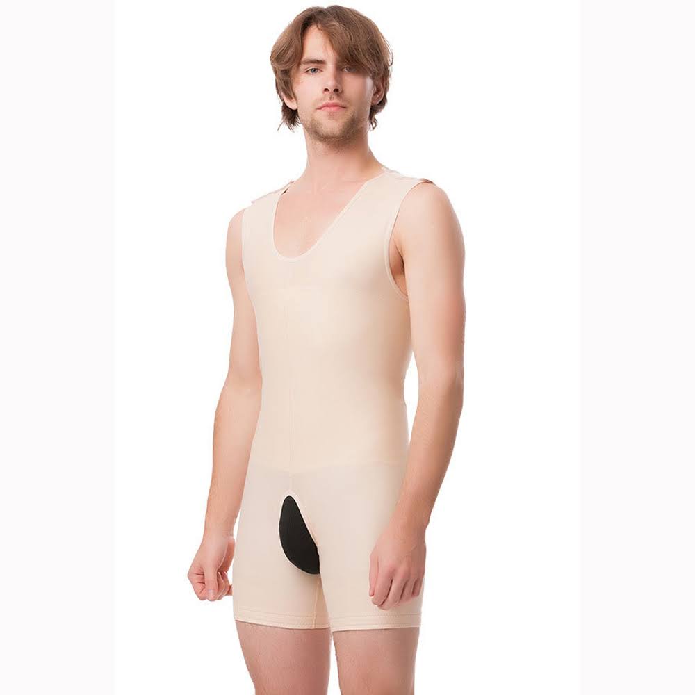 Beige Above Knee Body Suit A683