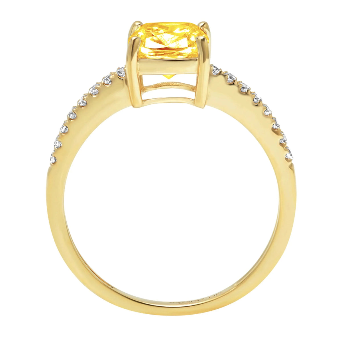 Cushion Cut Yellow Citrine 18k Yellow Gold Ring Size 3.75 R9748