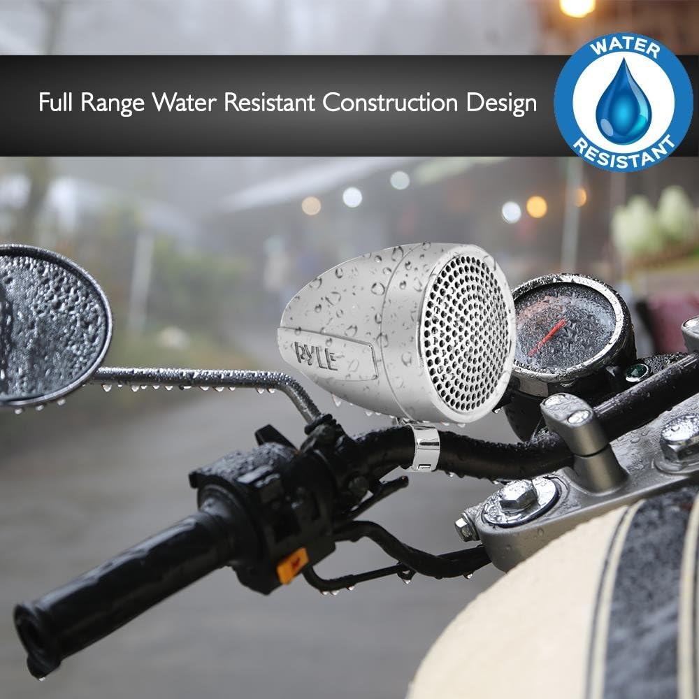 300 Watt Weatherproof Motorcycle Speaker and Amplifier System with Two 2.25 Inch Waterproof Speakers Z610