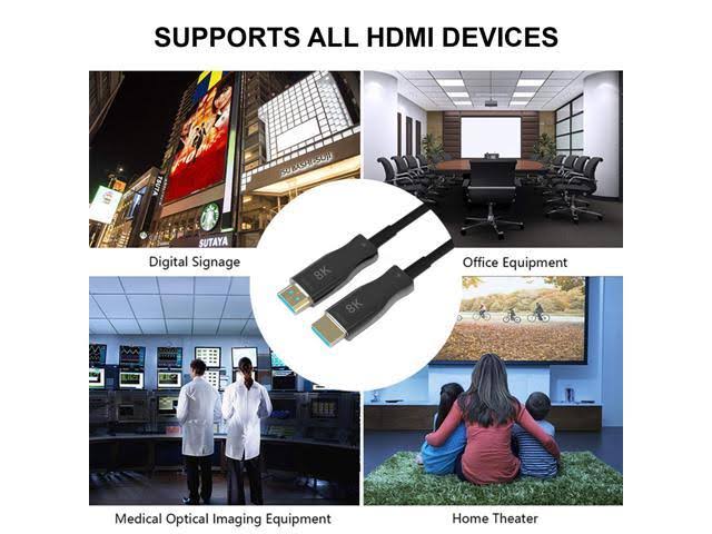 8K Fiber Optic HDMI 2.1 Cable, 48Gbps, 8K@60Hz, 50ft Z35423