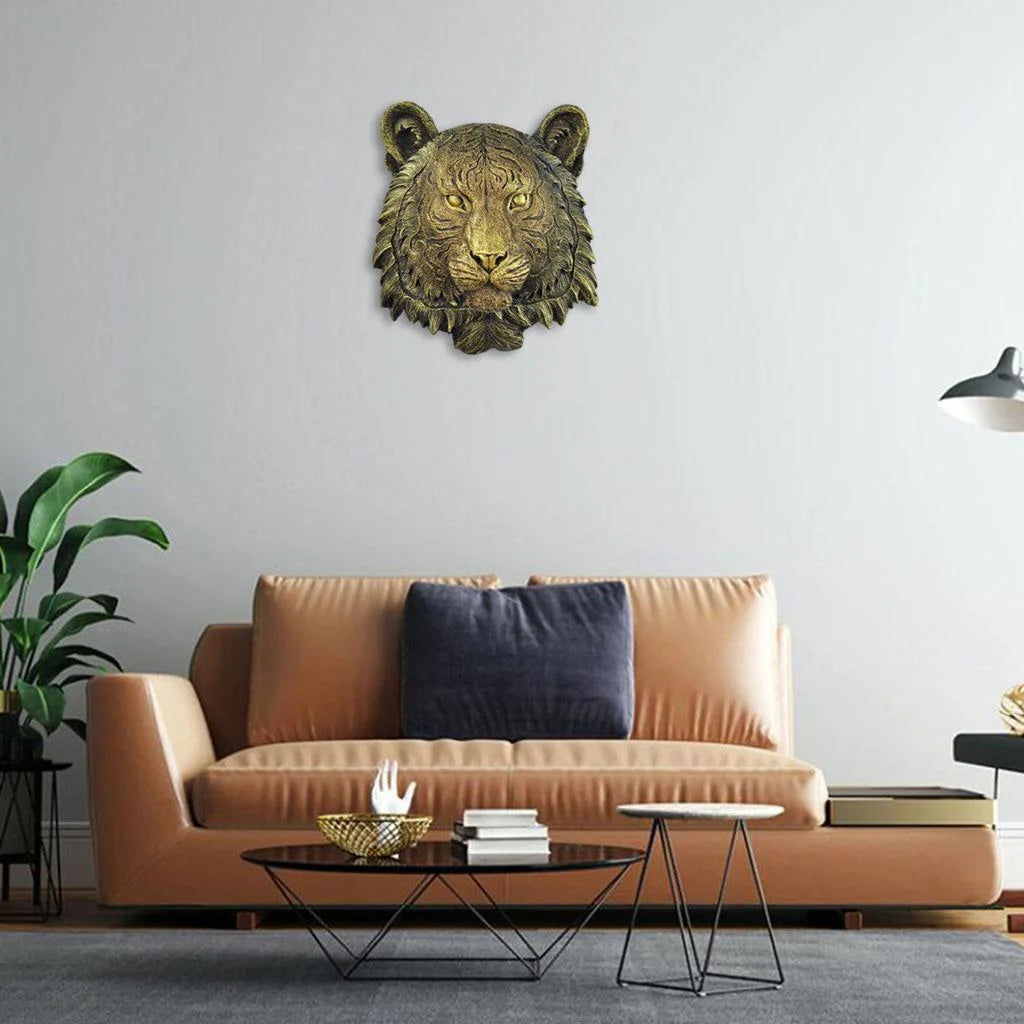 Tigers Mounted Bust Wall Sculpture D748120