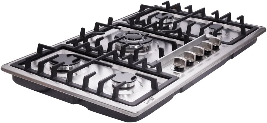34 Inch 5 Burners Stainless Steel Drop-In Gas Cooktop Z645104