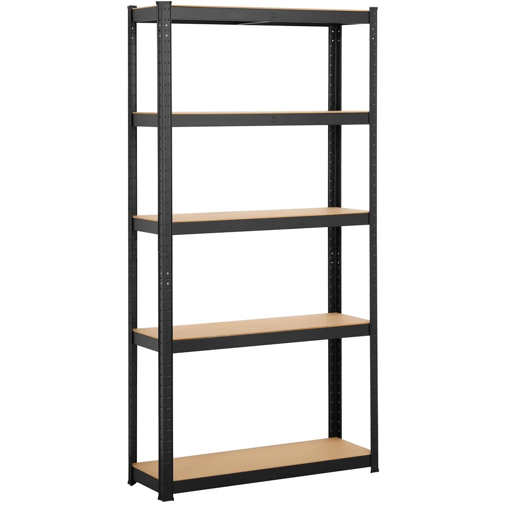 Black 5-Tier Adjustable Steel Storage Shelves M478405