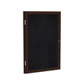 Black Walnut Finish 1-Door Bulletin Board Q5075