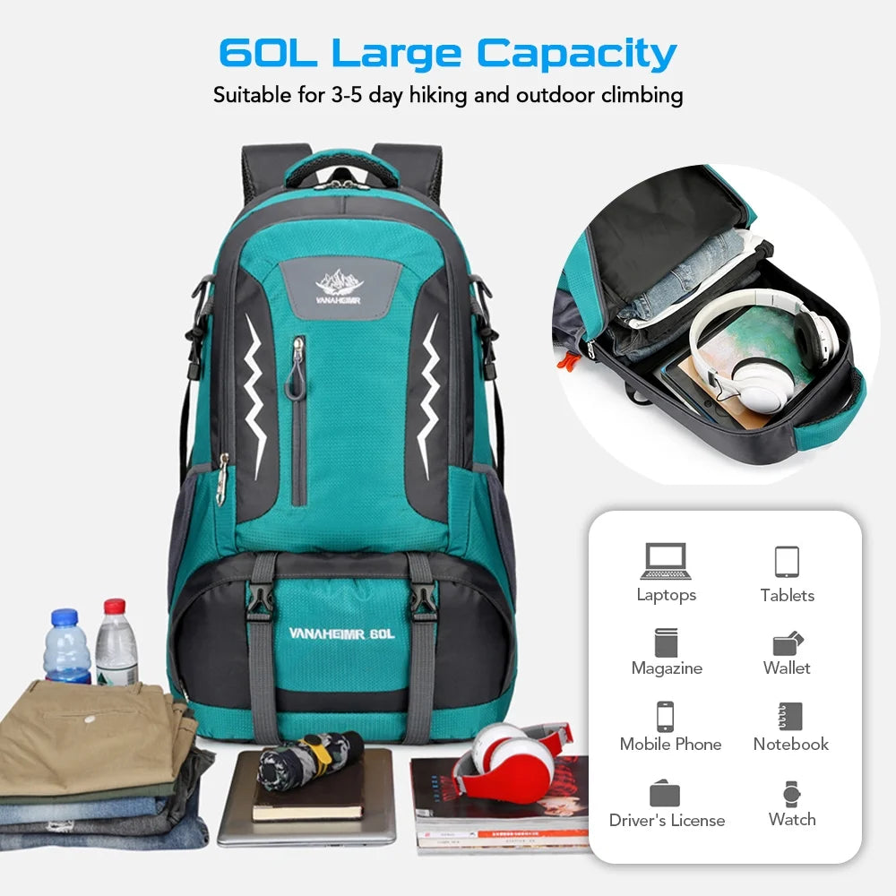 Hiking Backpack 60L Water-resistant Camping Backpack G119340