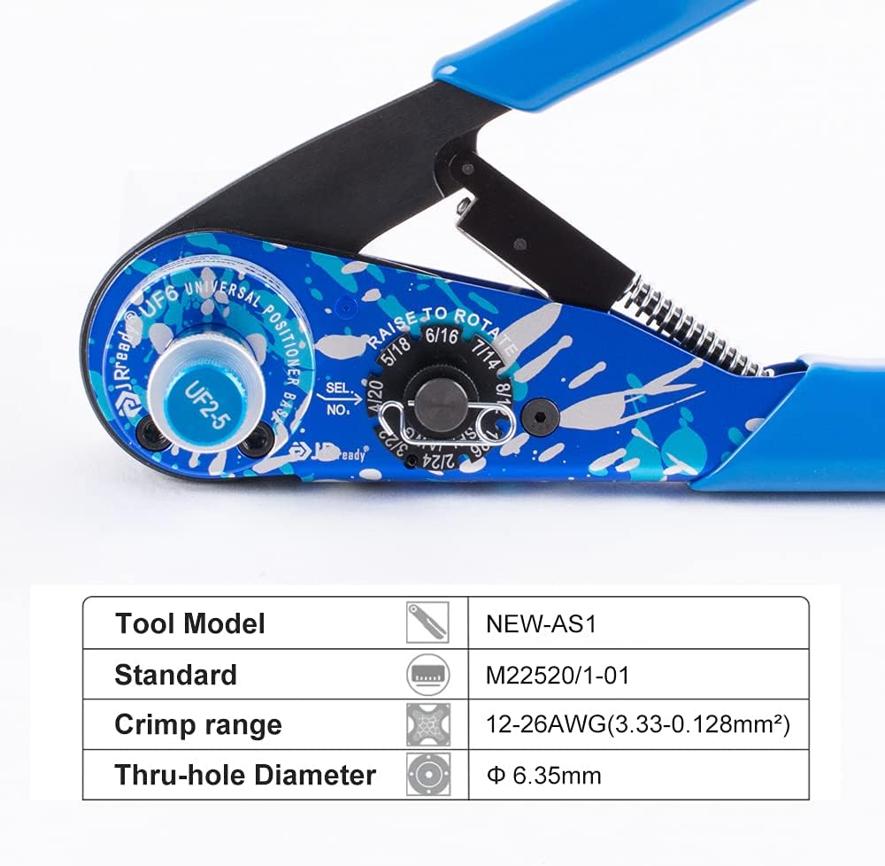 Crimping Tool Kit with 5 Adjustable Positioner for Heavy Duty Connector G565101