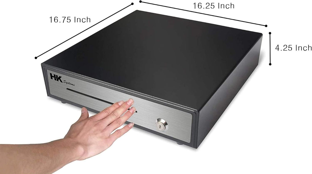 16 Heavy Duty Black Push Open Cash Drawer with Metal Bracket H135290