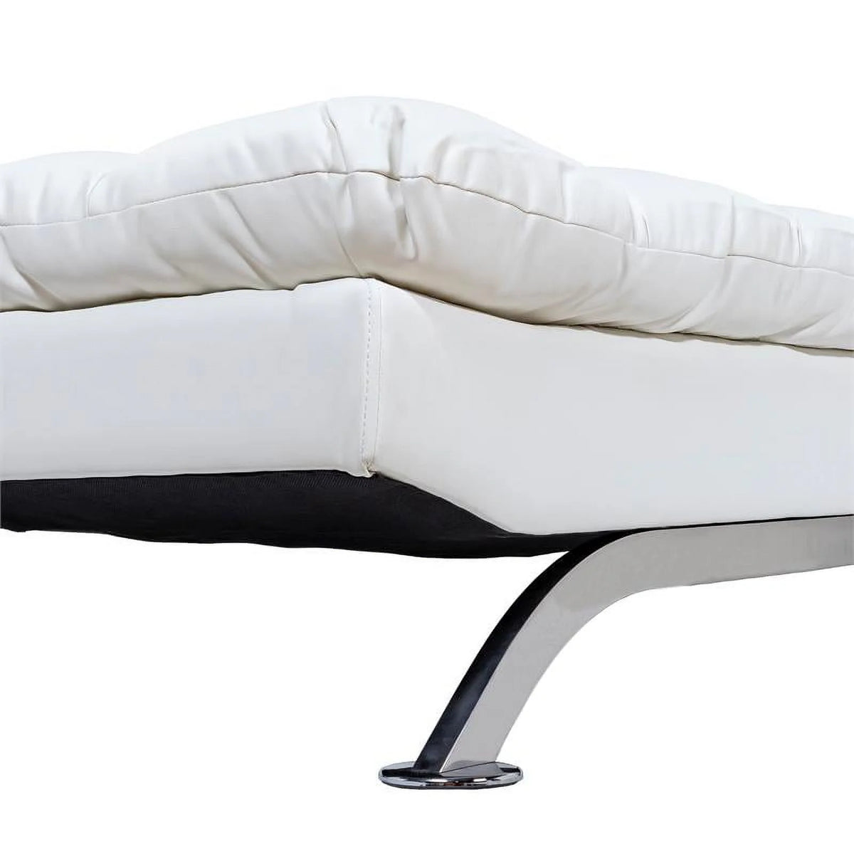 White 2-piece Faux Leather Futon Sofa Set U517