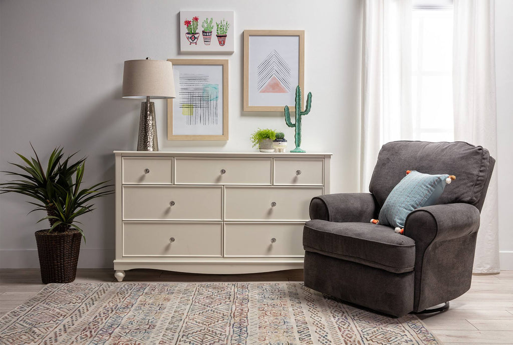 White 7 Drawer Wood Dresser R719