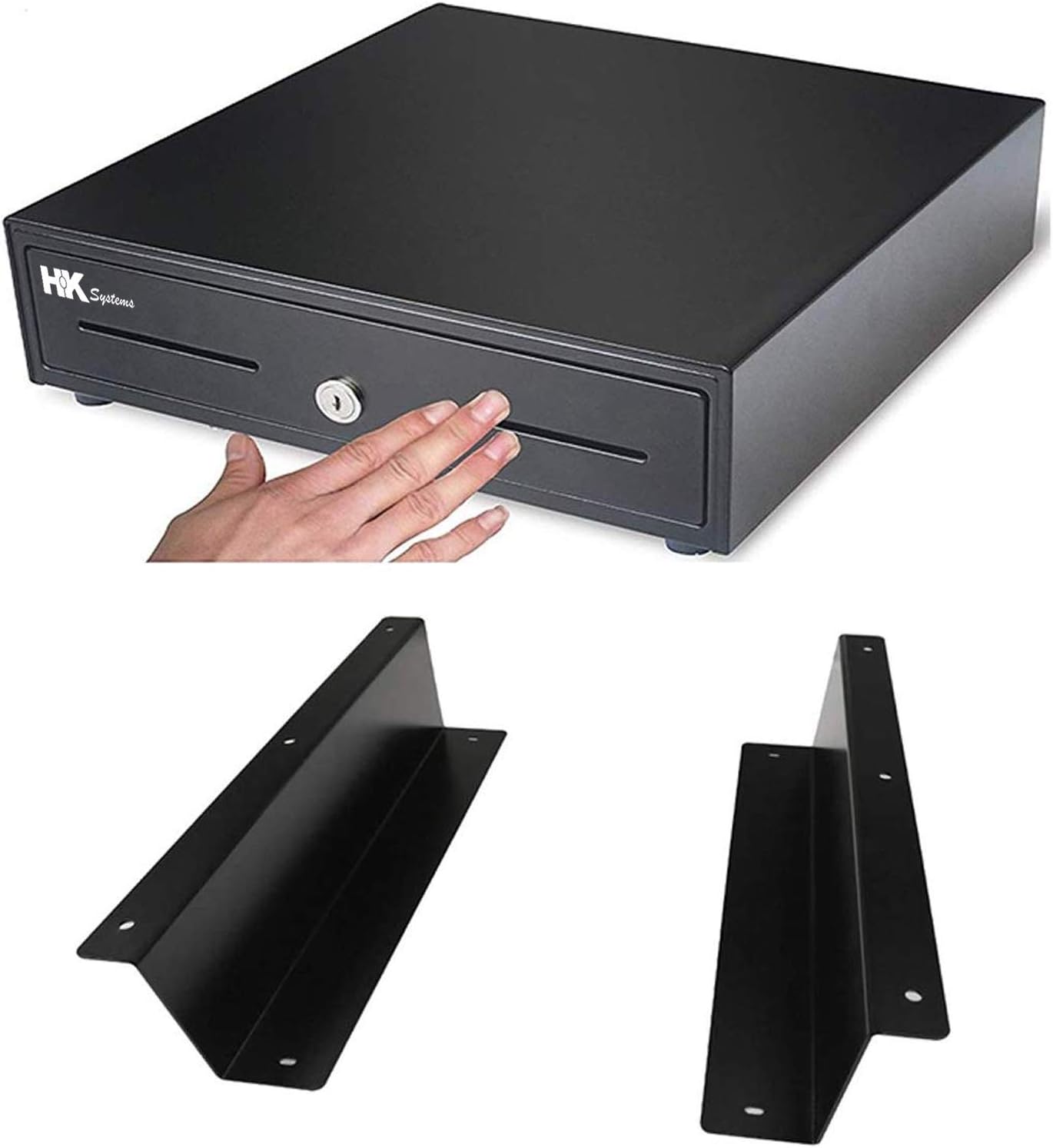 16 Heavy Duty Black Push Open Cash Drawer with Metal Bracket H135290