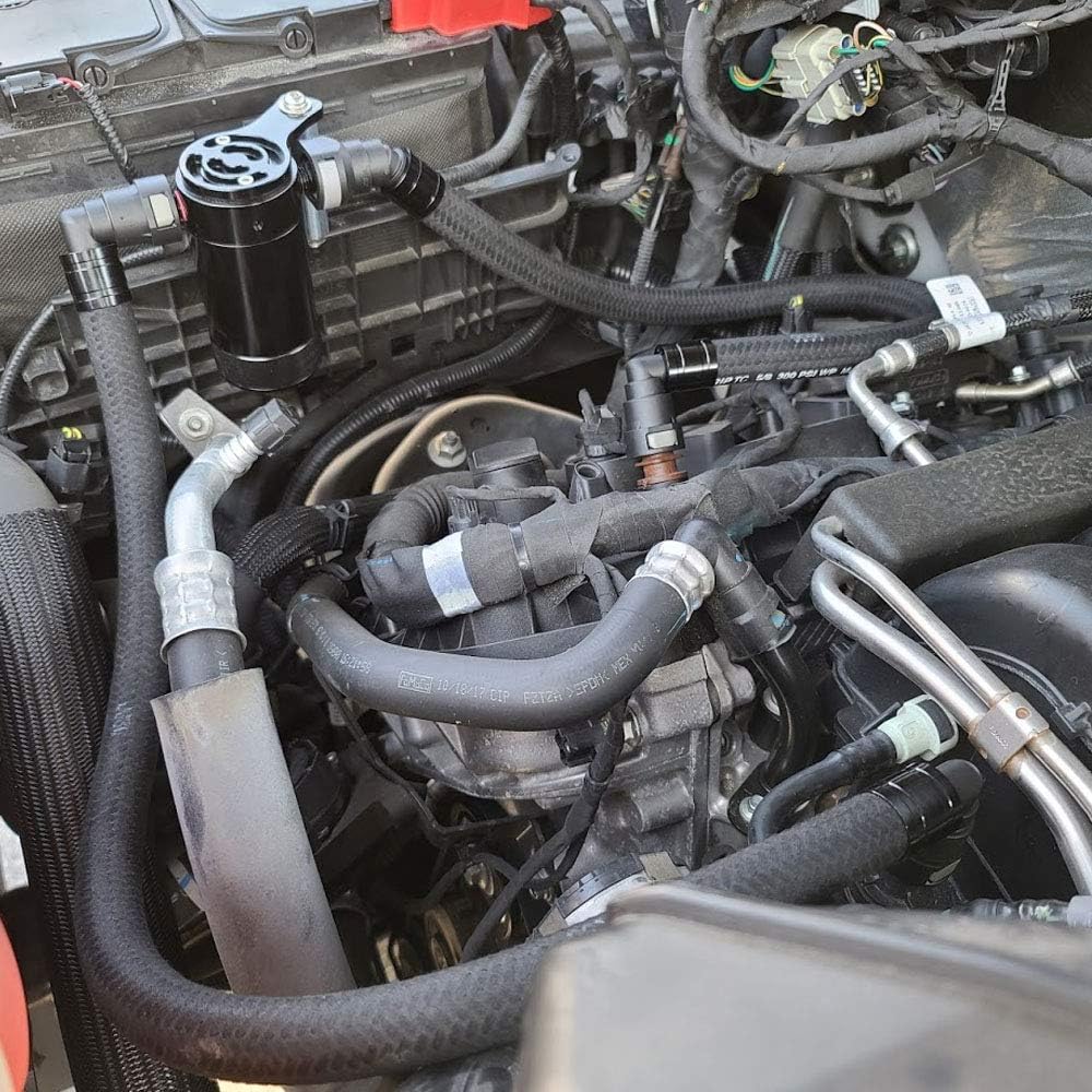 Oil Catch Can Kit with Aluminum Fittings and Braided Hoses B653211