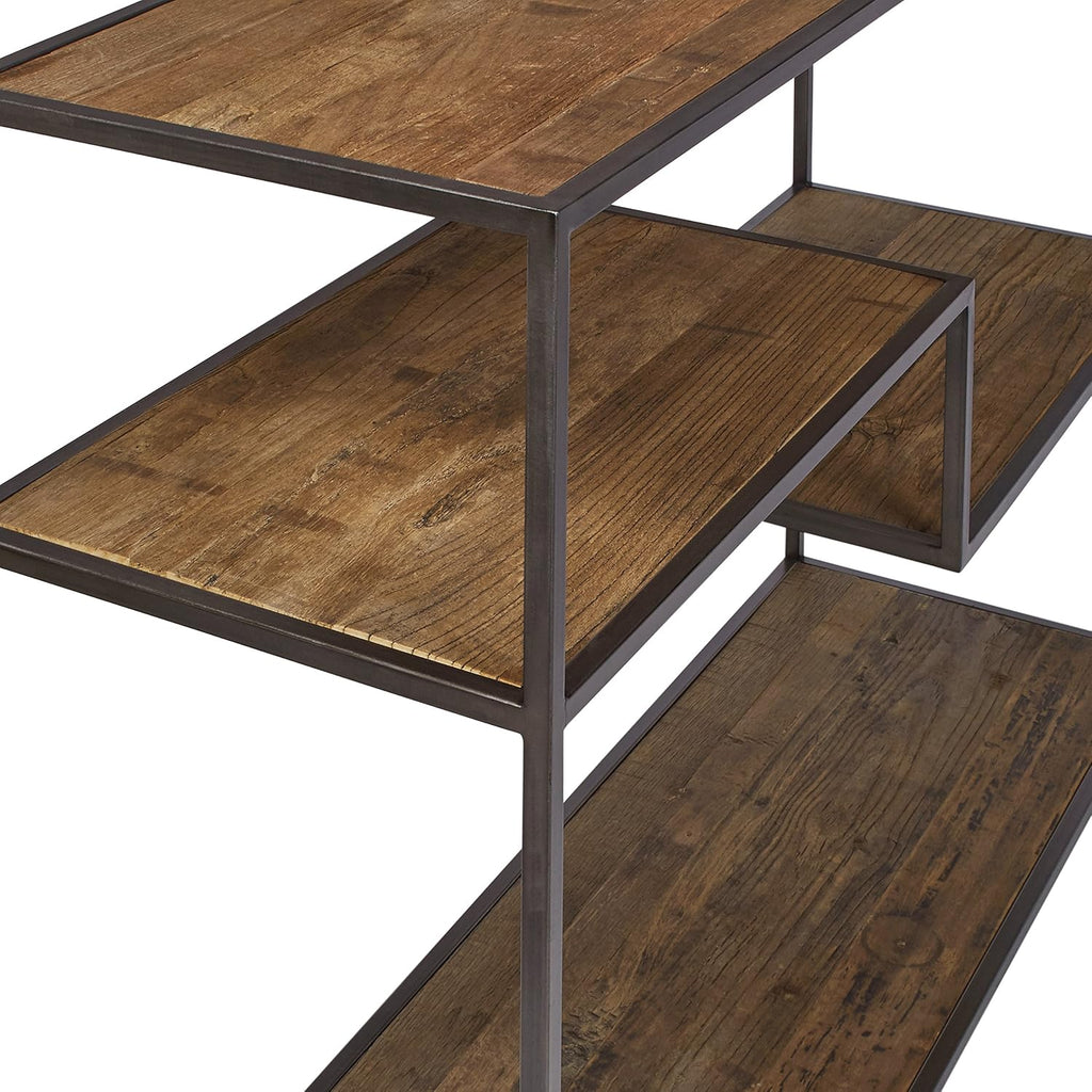 Mid-Century Modern Wood and Metal Bookcase P7815