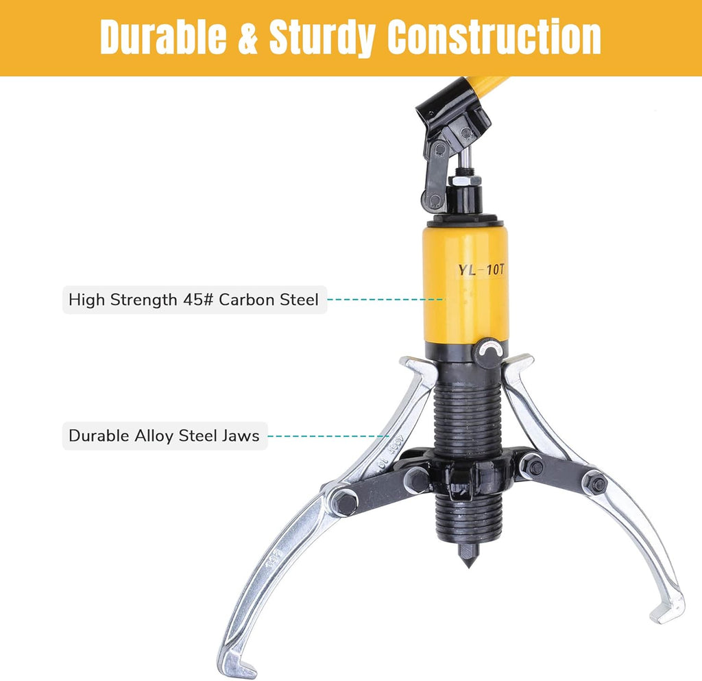 3-Jaw Hydraulic Gear Puller Set 10 Ton with Case Z214