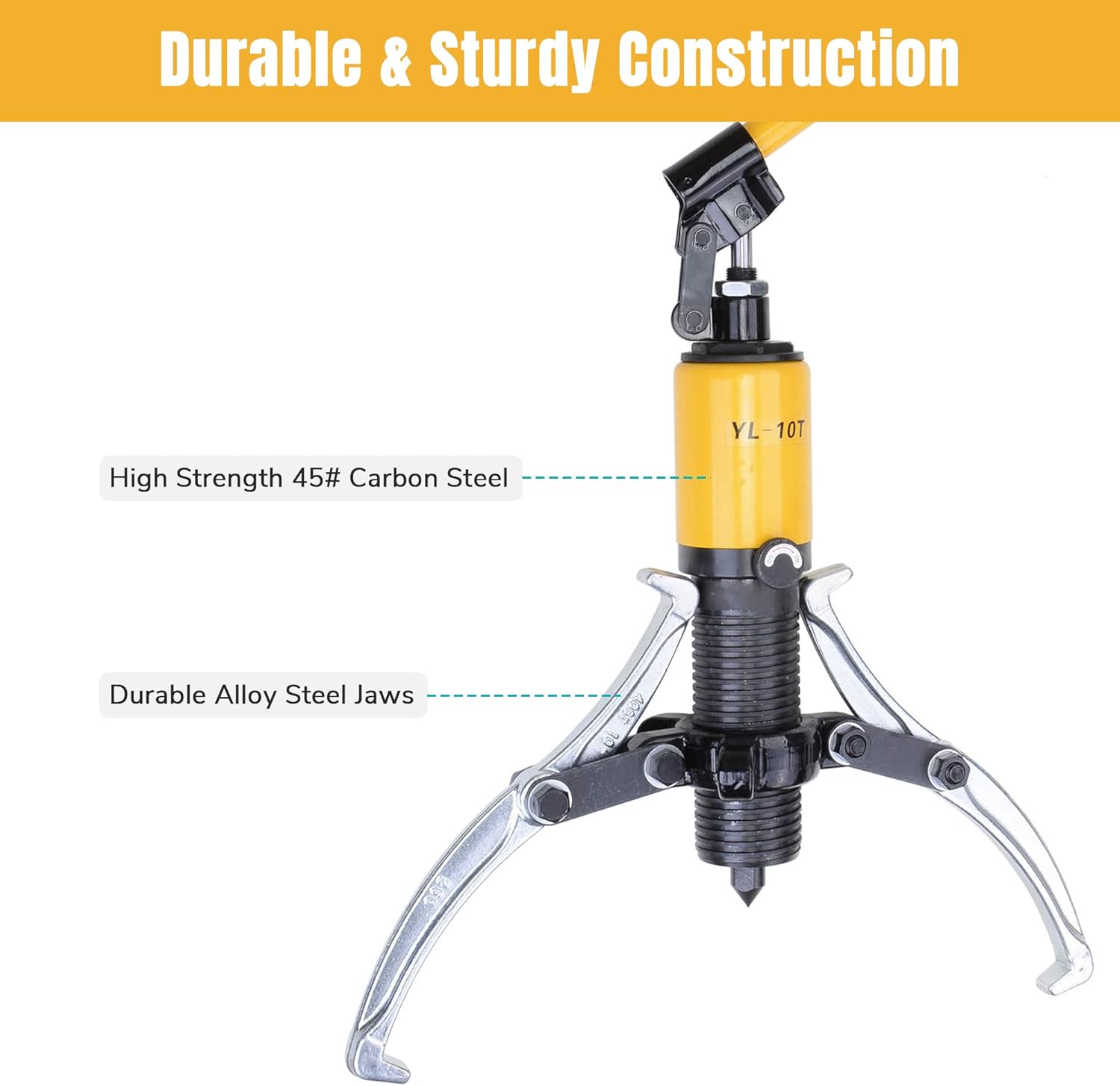 3-Jaw Hydraulic Gear Puller Set 10 Ton with Case Z214