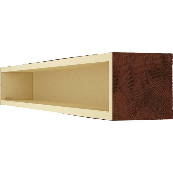 Rough Sawn Faux Wood Fireplace Mantel, Natural Pecan Y388