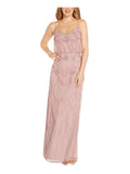 Pink Embellished Spaghetti Strap V Neck Full-Length Evening Gown Dress Plus 16W P326