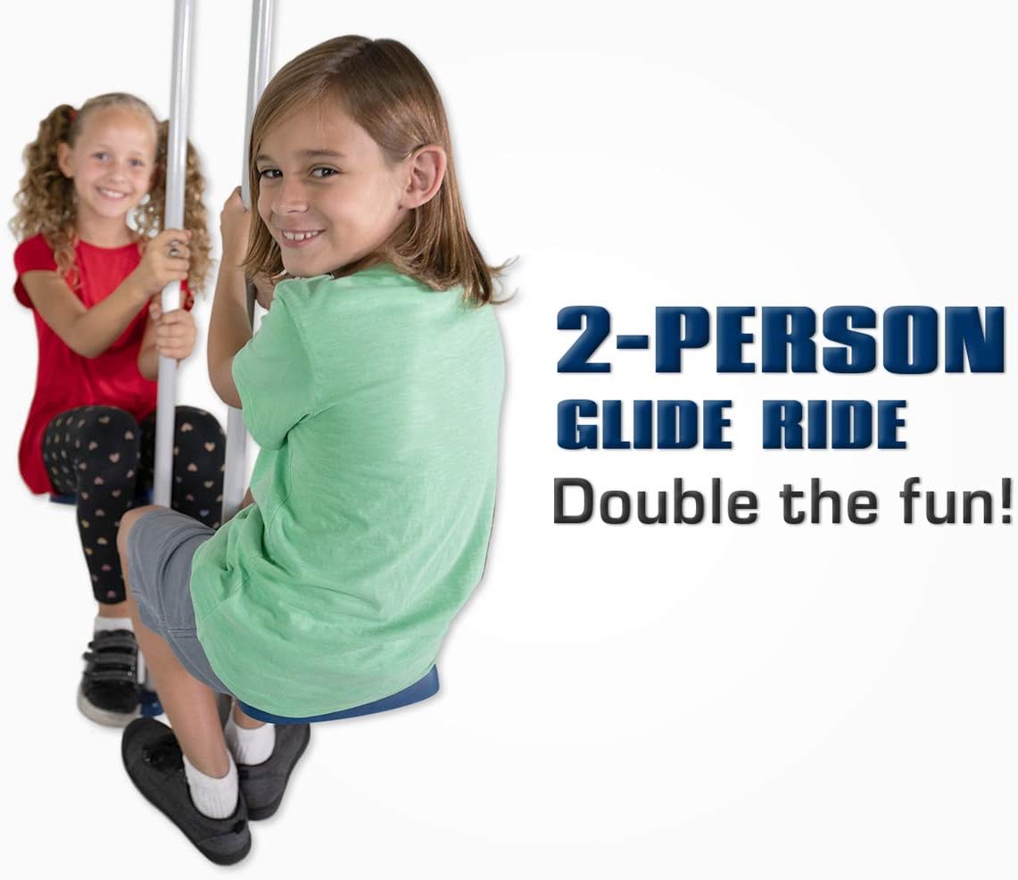 Outdoor Kids Swing Set with Slide, Blue/Yellow U6527