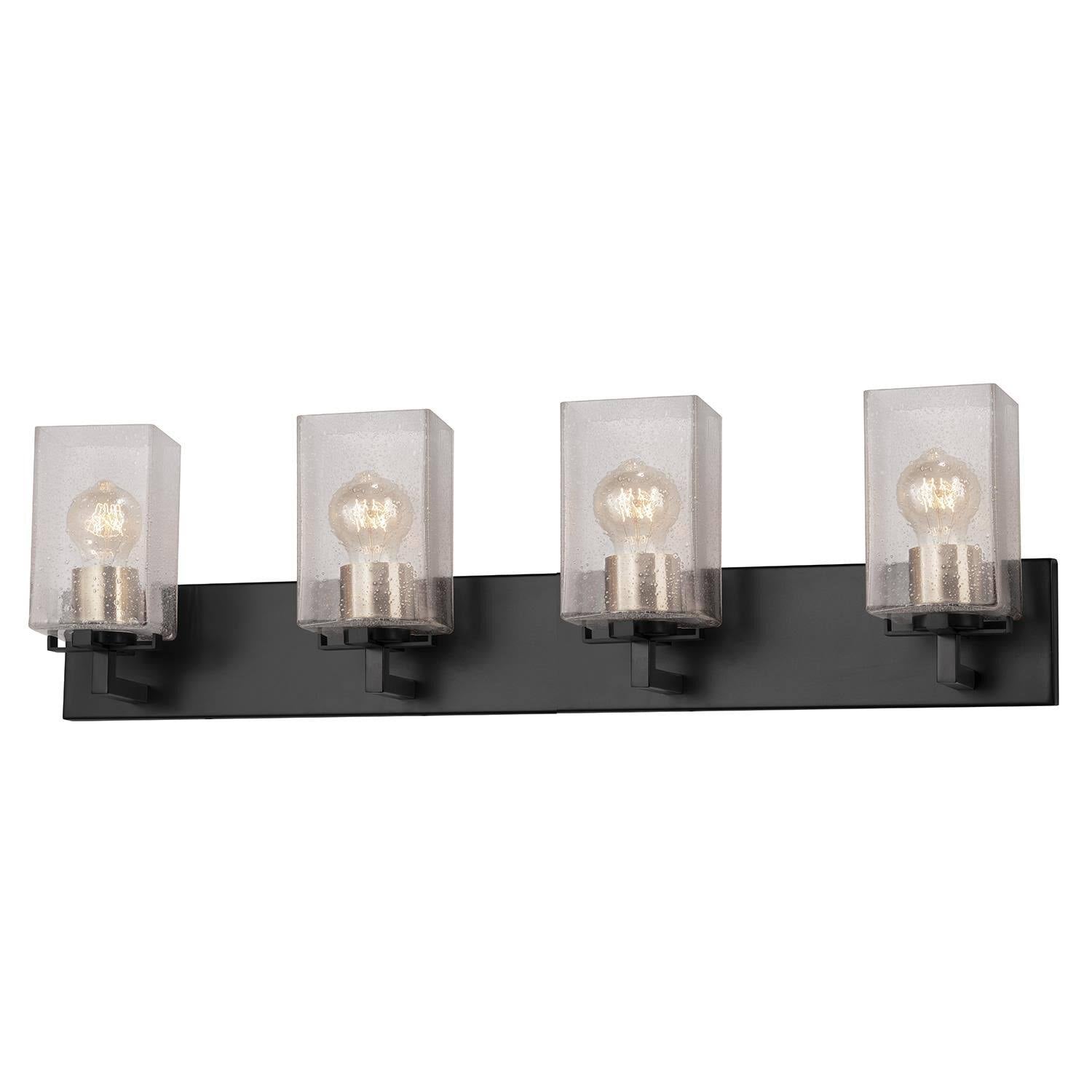 4 Light Bath Bar Matte Black/Brass Finish S4551