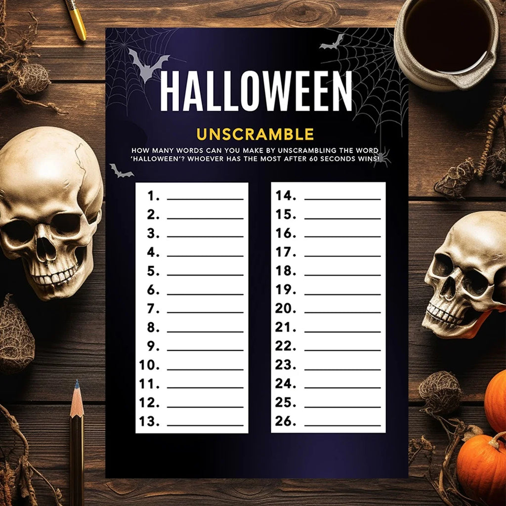 Halloween Party Game Cards, Bats & Spiders Themed, Pk-24 S974535