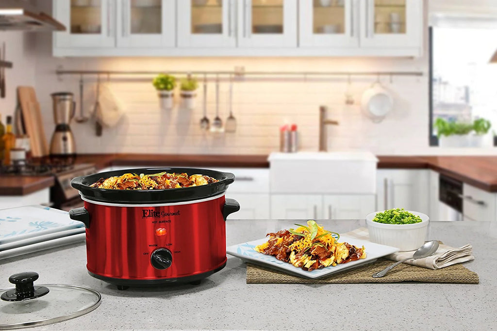 Red Stainless Steel 8.5 qt Slow Cooker B247964