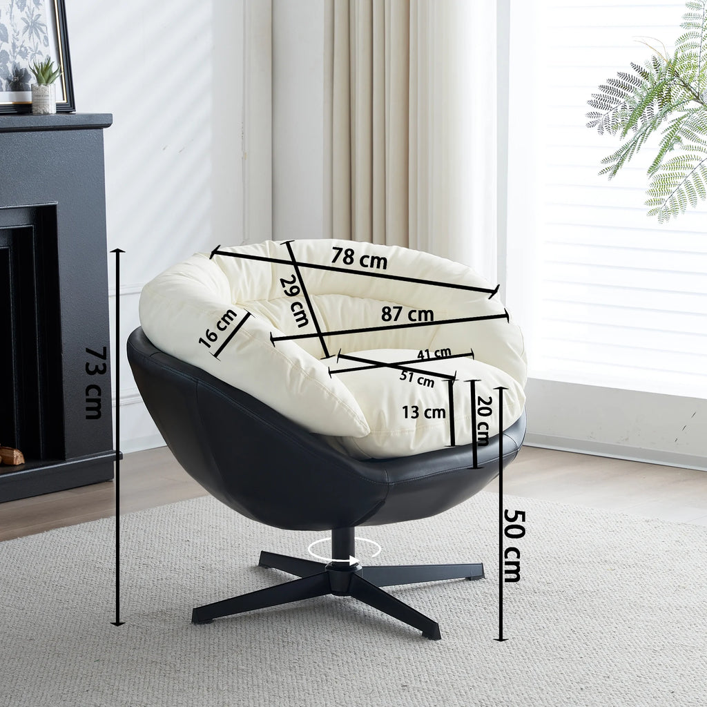 Two Tone Swivel Barrel Arm Chair W6077