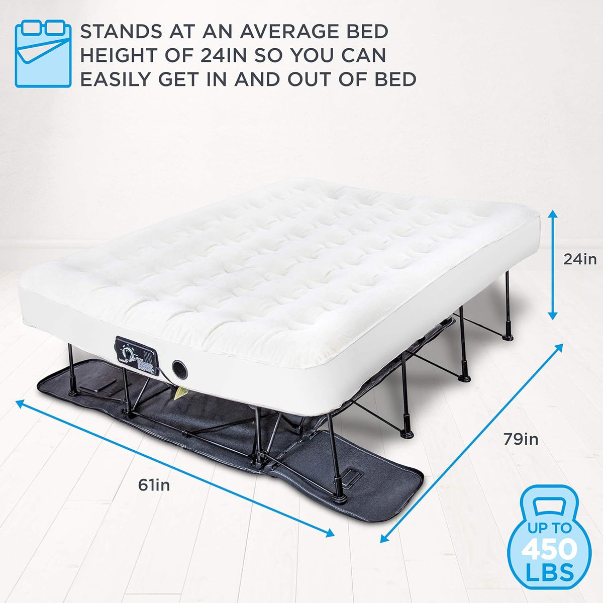 Queen Air Mattress with Frame & Rolling Case Z3802