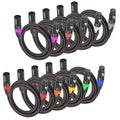 25ft XLR Cables Braided Male to Female Microphone Cable 10-Pack D2775