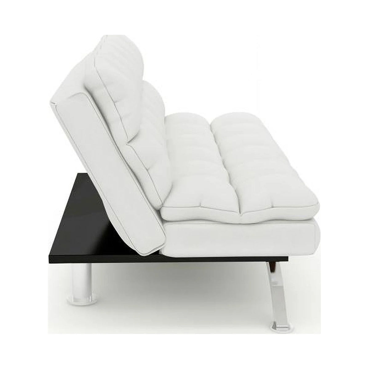 White 2-piece Faux Leather Futon Sofa Set U517