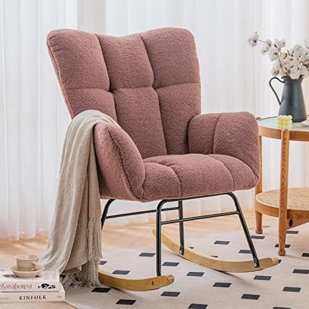 Grey Velvet Upholstered Nursery Rocking Chair A303