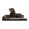 Espresso Faux Fur and Suede Orthopedic Dog Sofa Jumbo Plus I70641