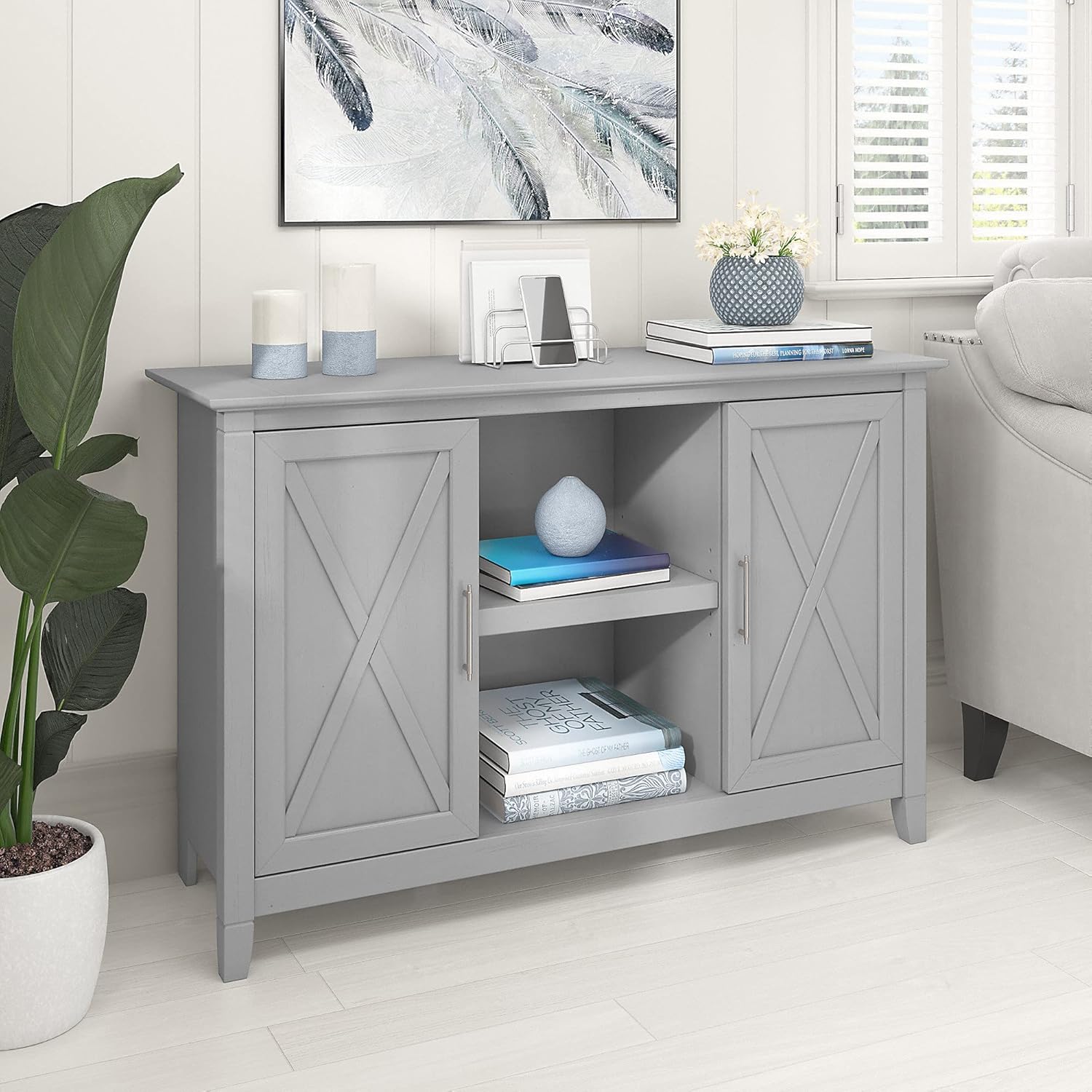 Cape Cod Gray Accent Cabinet with Doors E65399