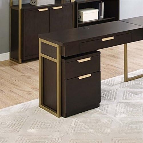 2 Drawer Mobile File Cabinet in Dark Mocha Z327