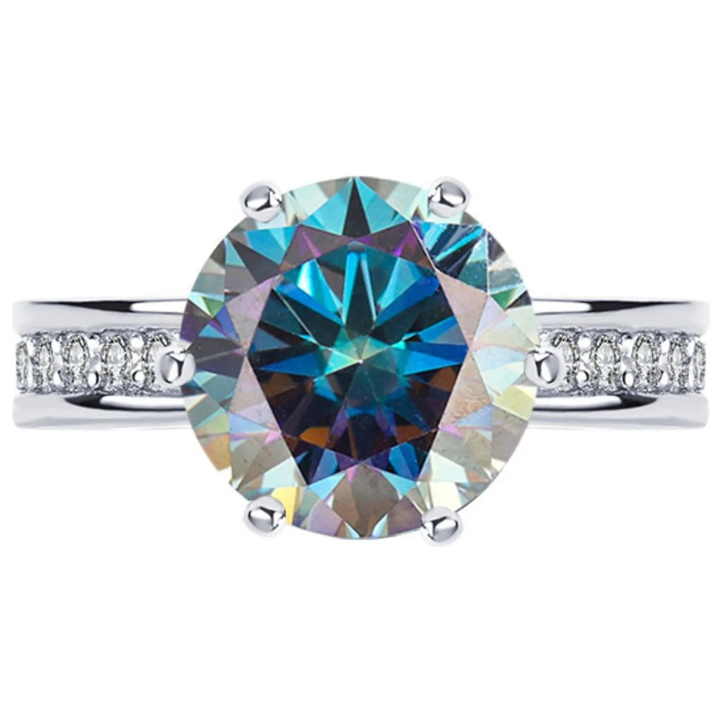 5ct Round Cut Moissanite Engagement Rings D Color VVS1 with Certificate F5887