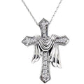 14K Real Diamond Cross Pendant Necklace M525