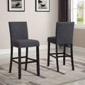 Gray Fabric Bar Stool with Nailhead Trim (Set of 2) Z540