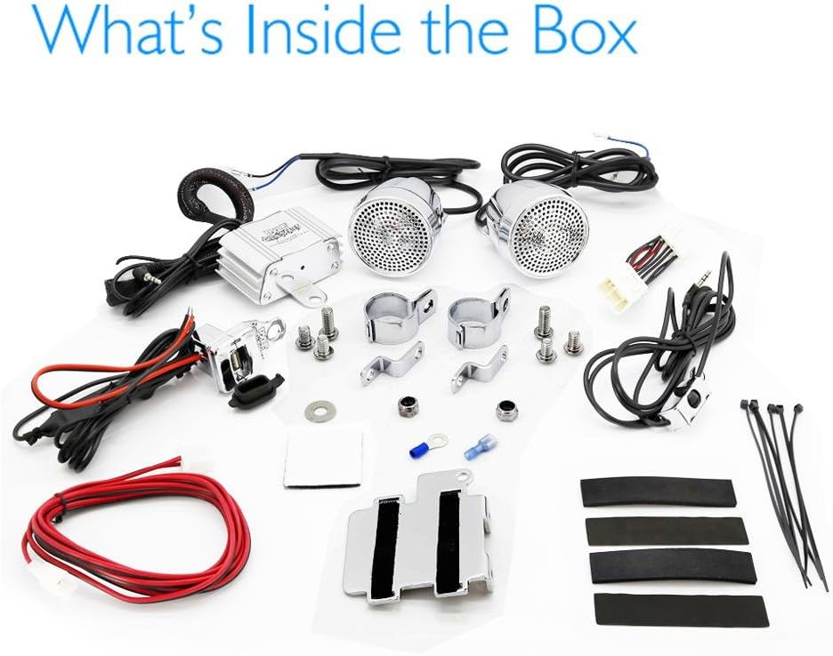 300 Watt Weatherproof Motorcycle Speaker and Amplifier System with Two 2.25 Inch Waterproof Speakers Z610