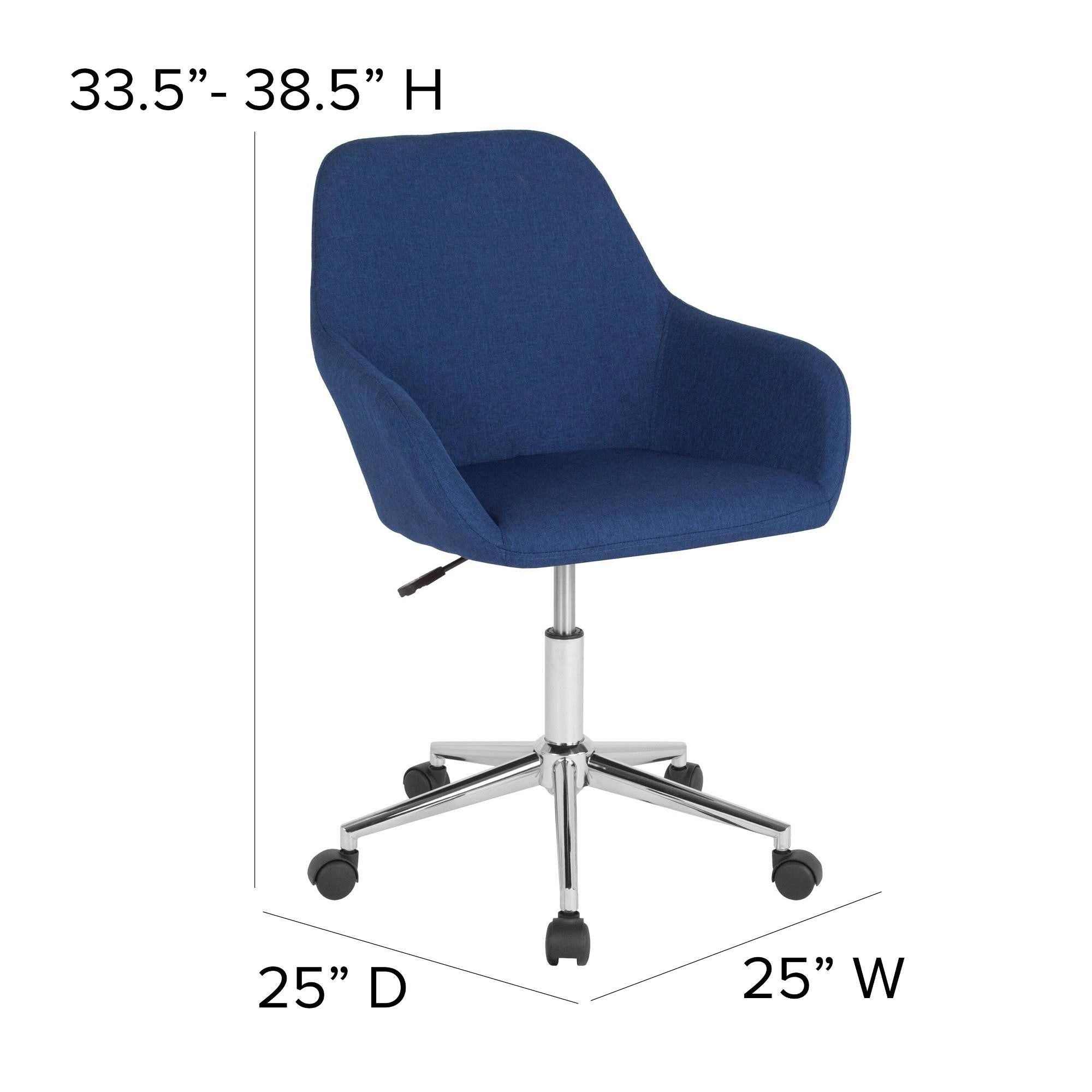 Blue Fabric Mid-Back Chair Z696