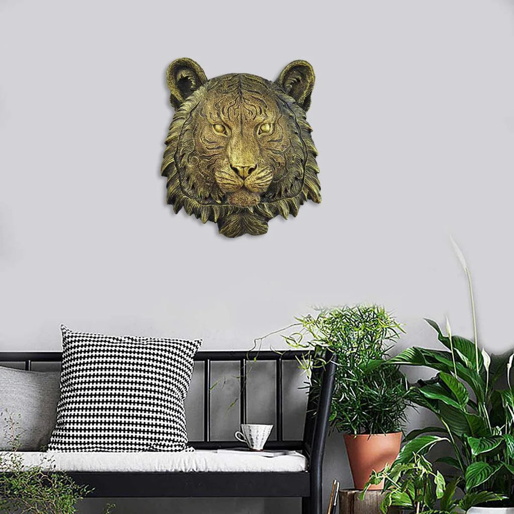 Tigers Mounted Bust Wall Sculpture D748120