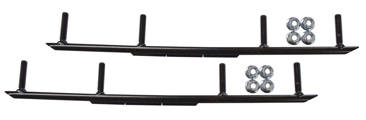 White MTX Snowmobile Skis with 10" Round Bars Complete Kit I507338