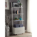 White Ladder Bookcase with File Drawer P7857