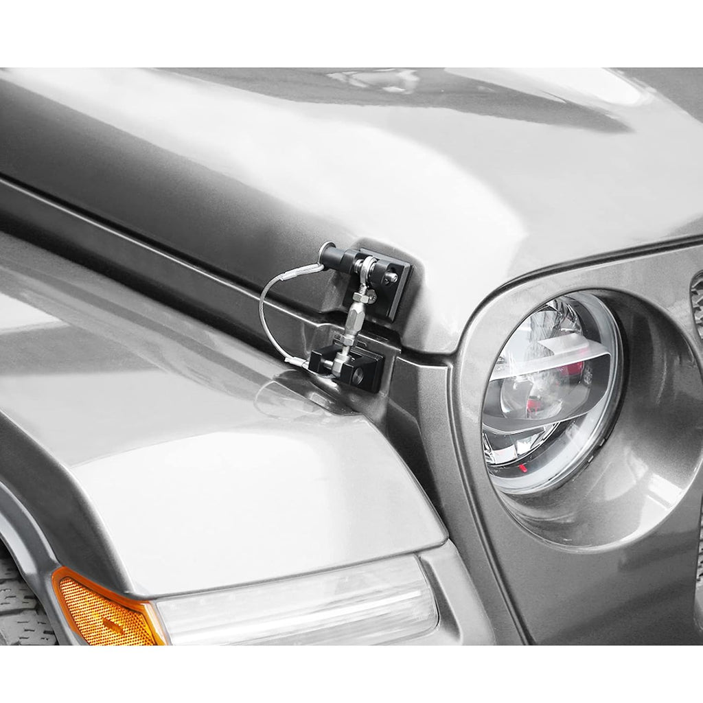 Hood Latches for Jeep Wrangler, Locking Hood Catch Kit Aluminum Alloy, Black, Pack of 2 E722506