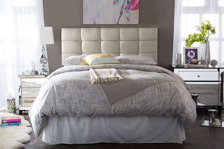 Grey Fabric Full Size Headboard H4956