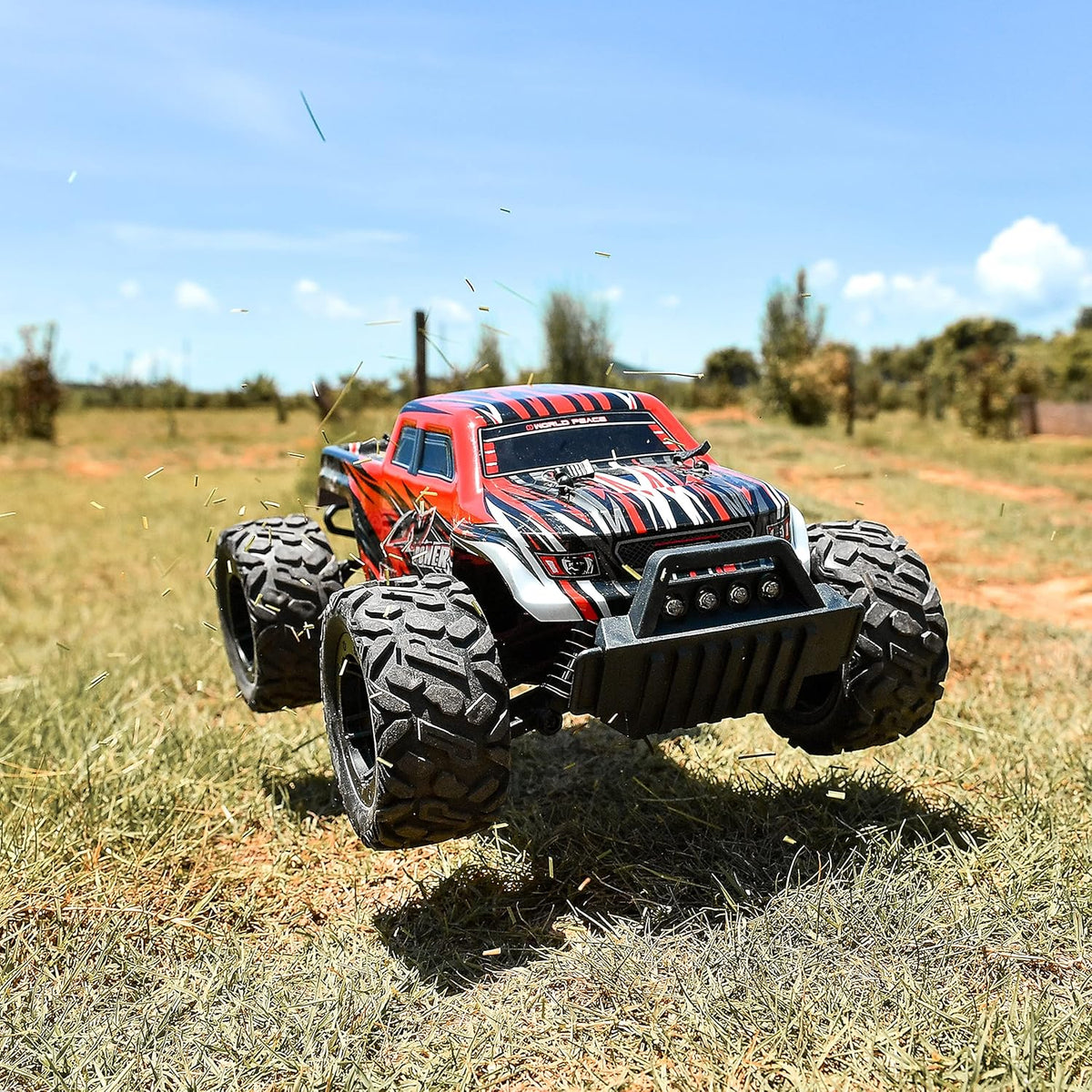 RC Cars 1:14 Scale Remote Control Car, 4WD Top Speed 25 Km/h Electric Toy Off Road RC Car Truck Crawler with Two Rechargeable Batteries M376777
