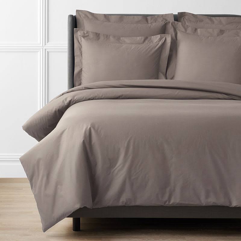 Supima Cotton Percale Duvet Cover - Brown, Size Twin E159