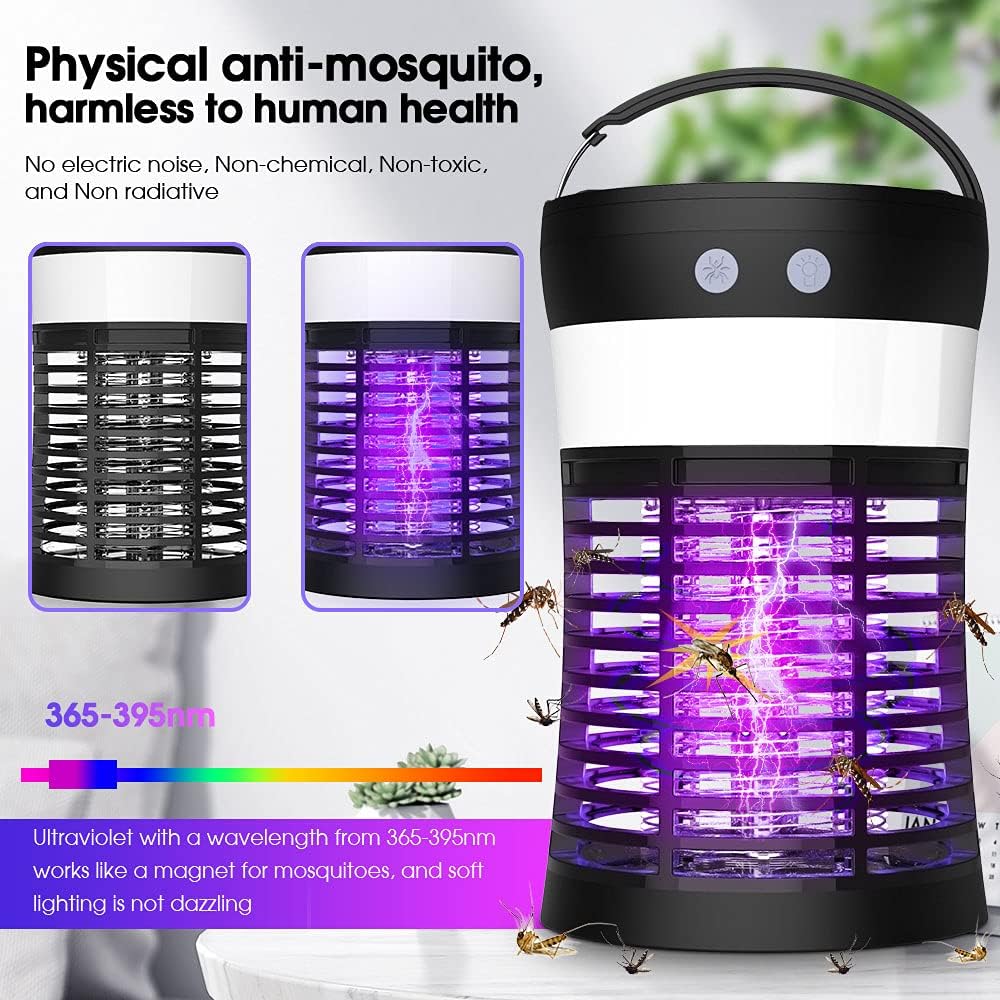Solar Powered Electric Bug Zapper with Camping Lantern E946968