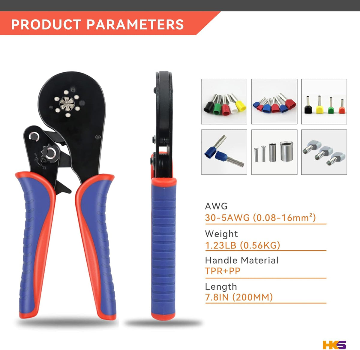Ferrule Crimping Tool Kit with 1200PCS Terminals, 30-5 AWG, Pack of 2 V220166