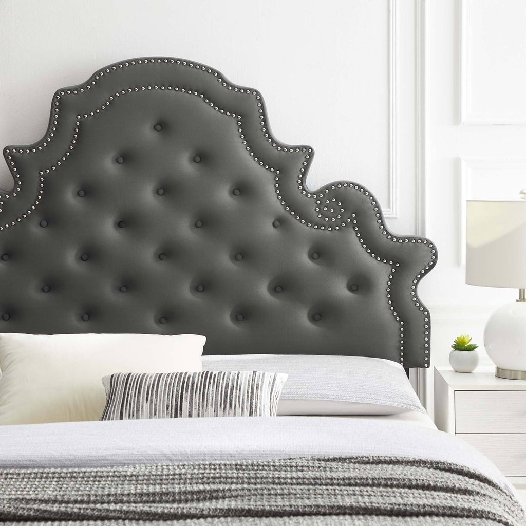 Twin Headboard Charcoal Velvet Q15910