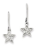 Sterling Silver Rhodium-plated Diamond Leverback Earrings Z907
