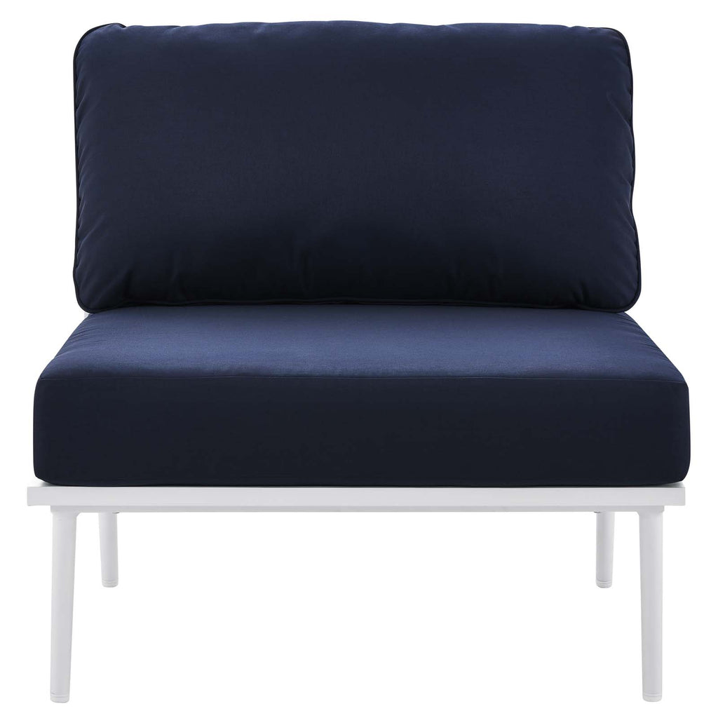 White Navy 9 Piece Aluminum Outdoor Sectional Sofa Set Y380